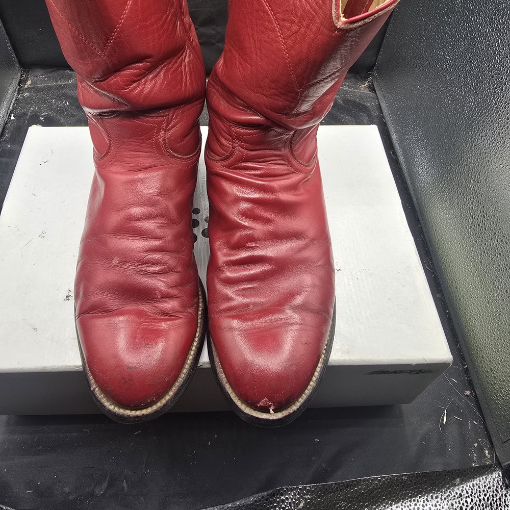 Justin Boots‎ Red and Tan Leather Cowboy Boots